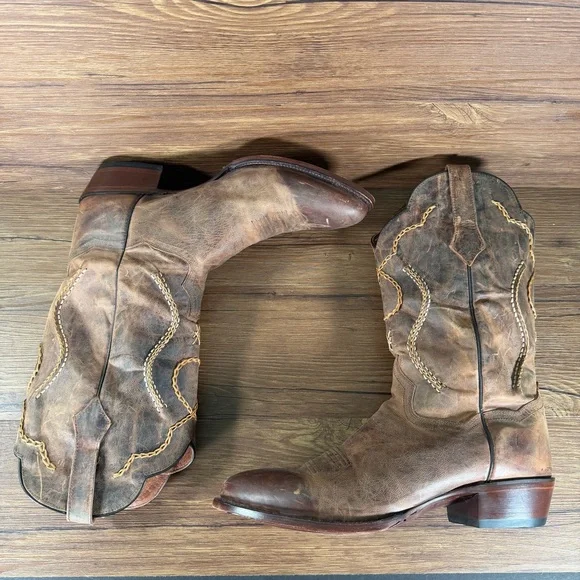 DAN POST ‘Albany’ Cowboy Boots Men’s Size 12 EW Leather Western Shoes - Picture 6 of 11